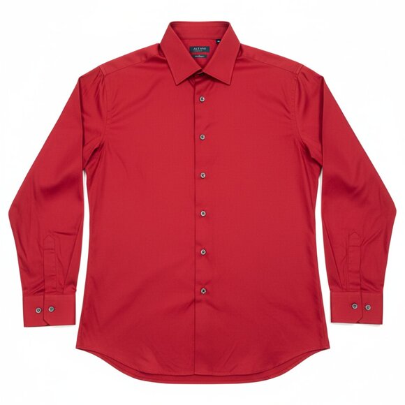Alfani Men Slim-Fit Stretch Red Long-Sleeve Dress Shirt 16-16.5 32/33 L - Picture 1 of 8